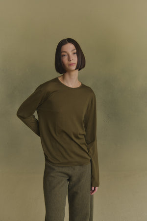 Fio, jersey de punto cachemir kaki