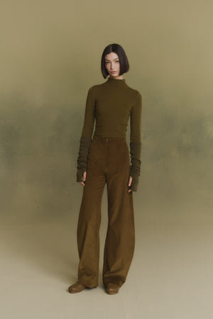 Era, pantalon de pana gris chocolate