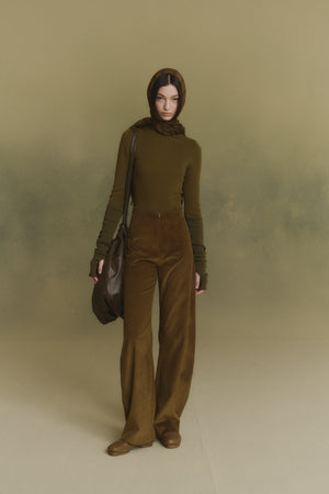 Eclipse, dark green and yellow striped foulard