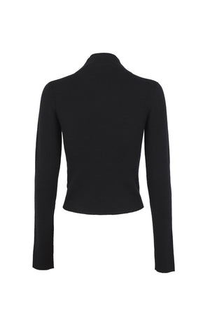 Fio, black cashmere knit top