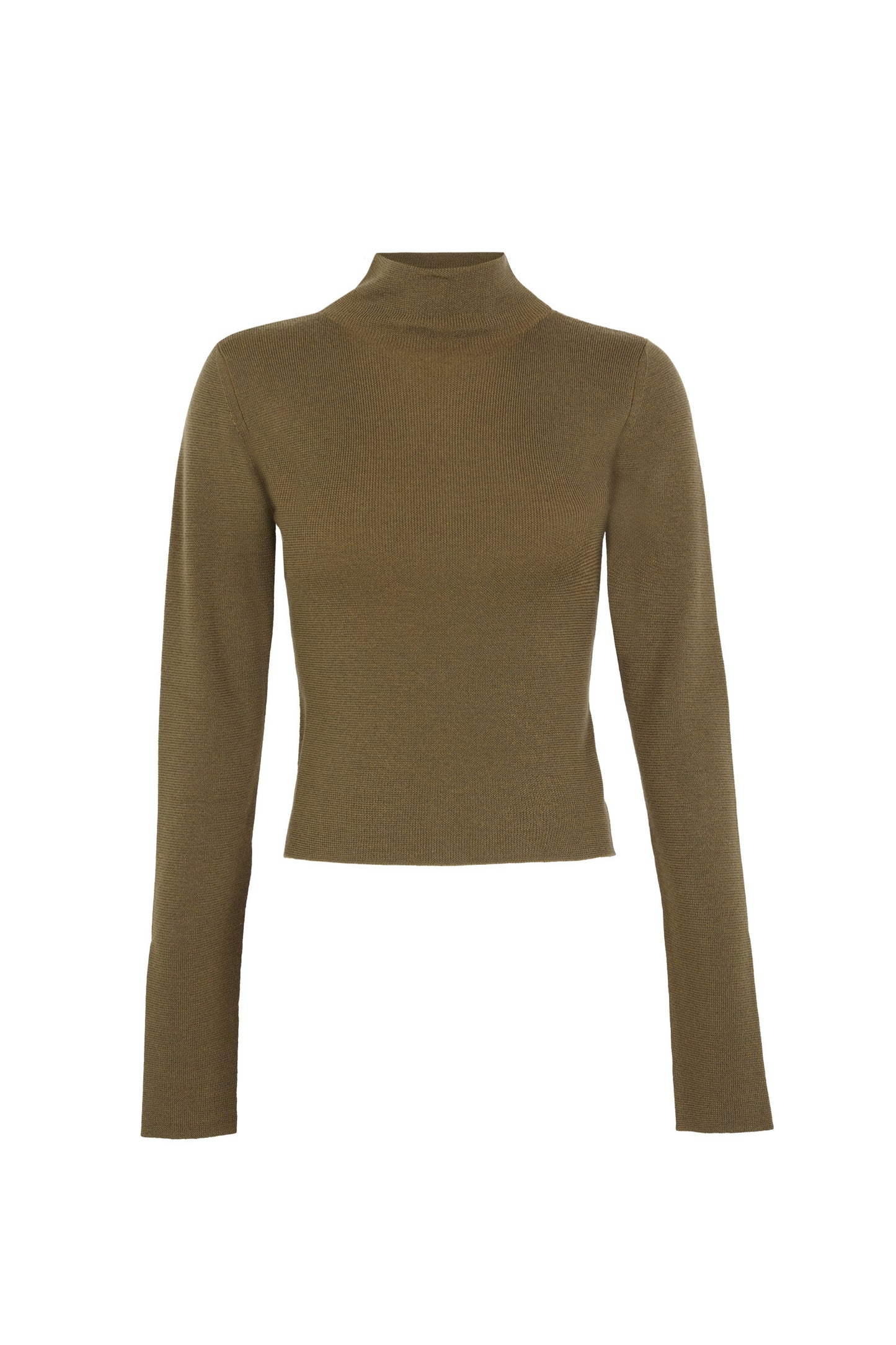 Fio, khaki cashmere knit top