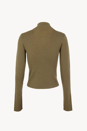 Fio, khaki cashmere knit top
