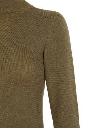 Fio, khaki cashmere knit top