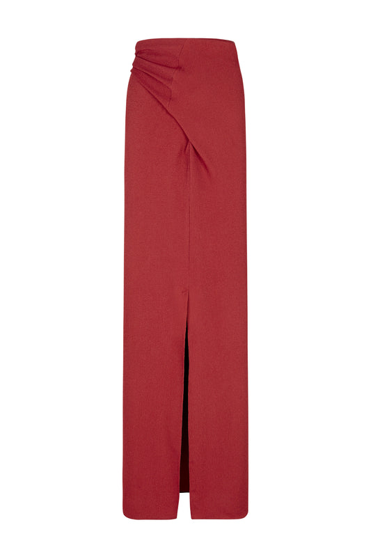 Fiona, carmine red wrap skirt