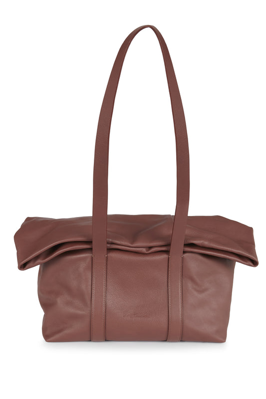 Folded, cuire leather bag