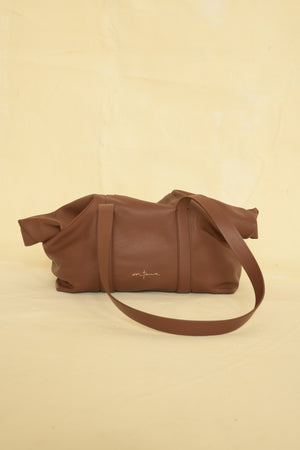 Folded, cuire leather bag