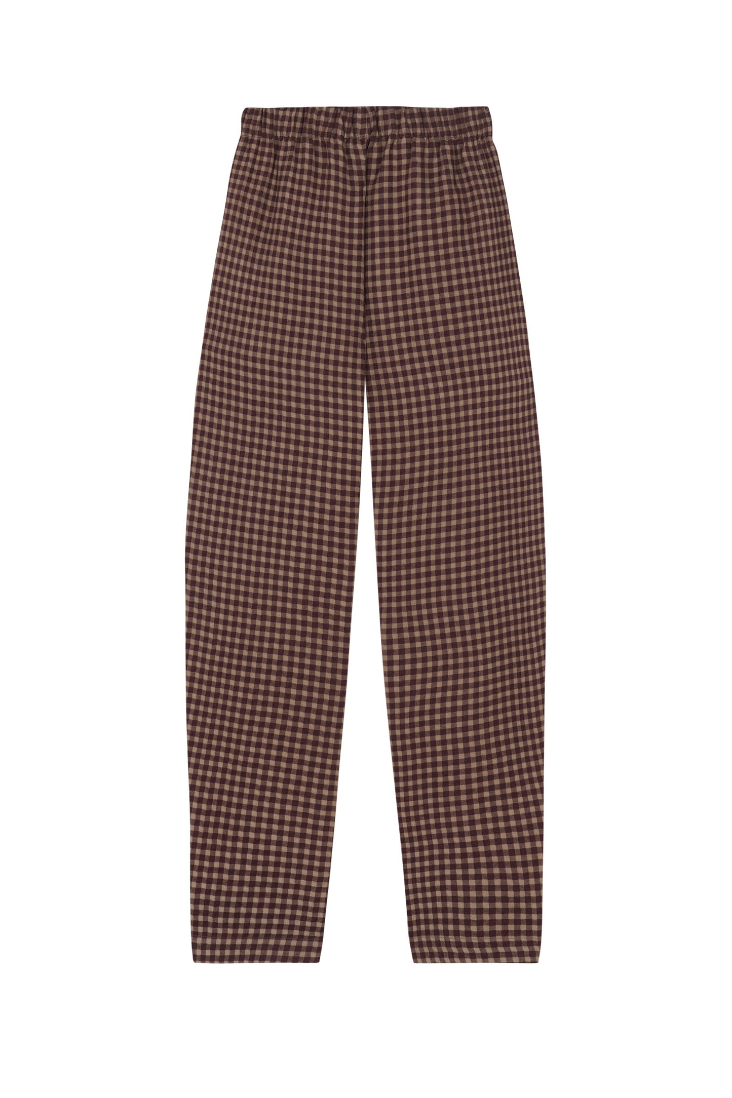 Fred, burgundy checked pants