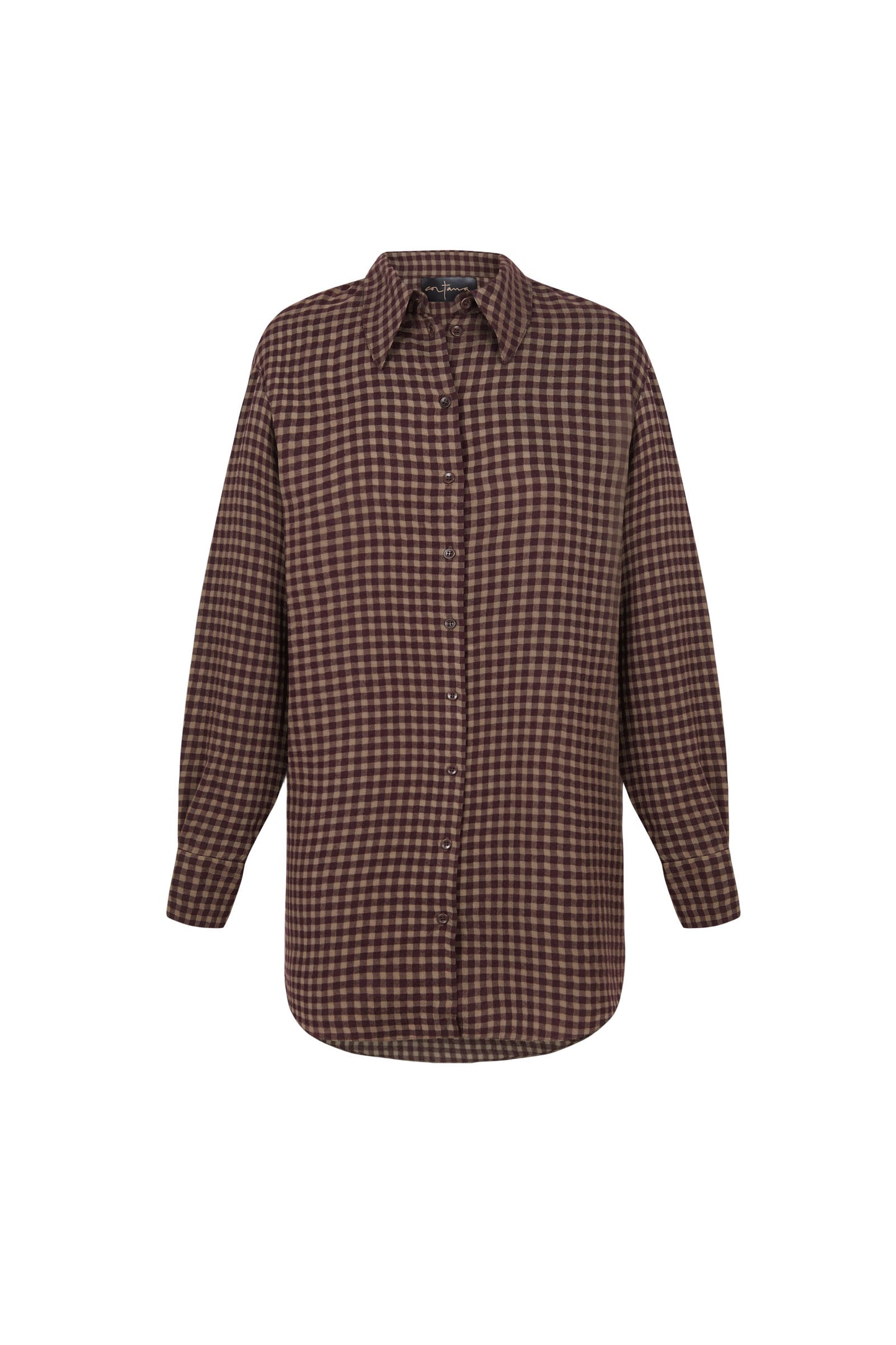 Fred, burgundy checked shirt