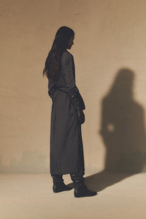 Fred, gray checked shirt dress