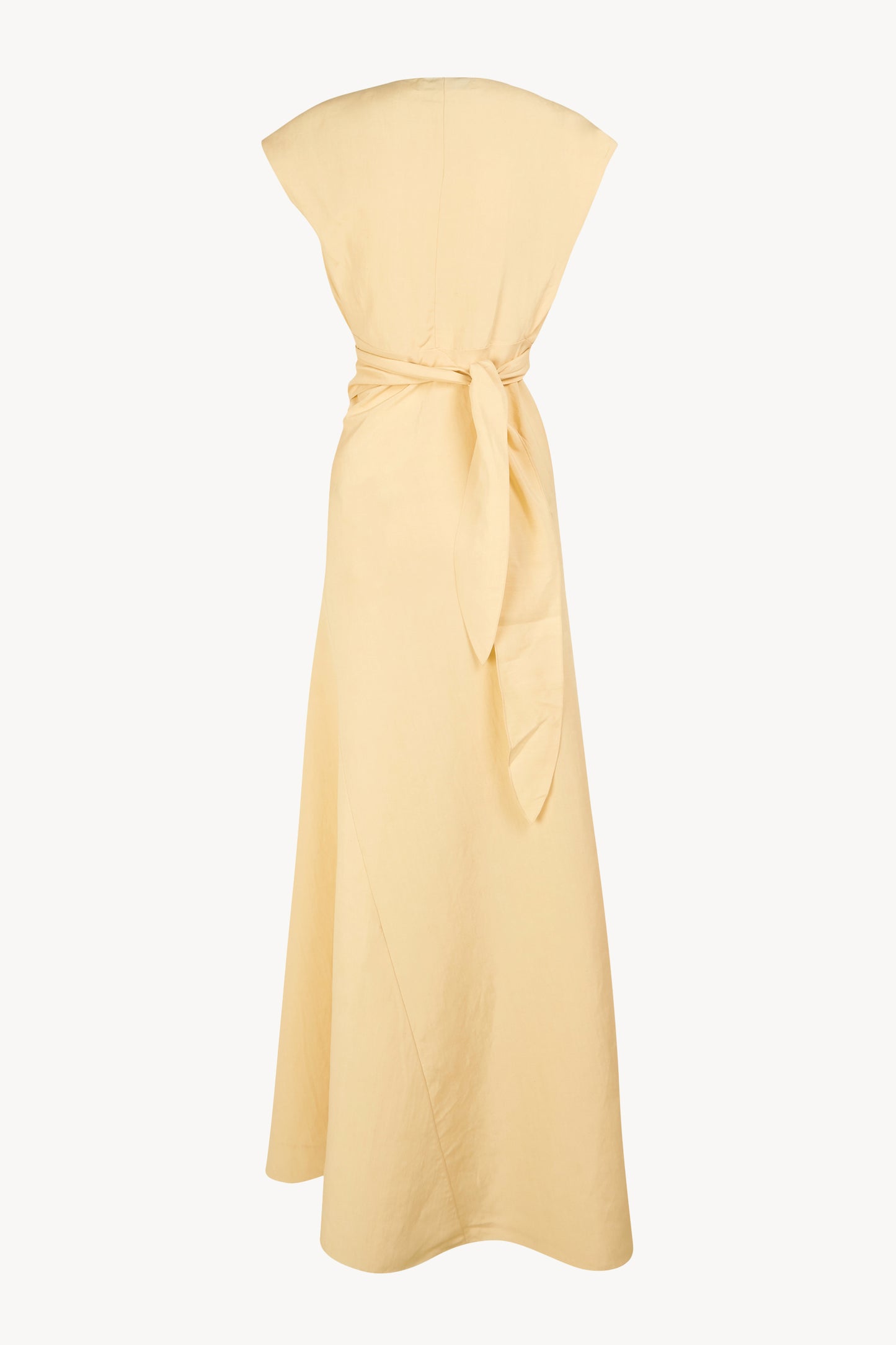 Gaia, vestido de lino y seda beige mares