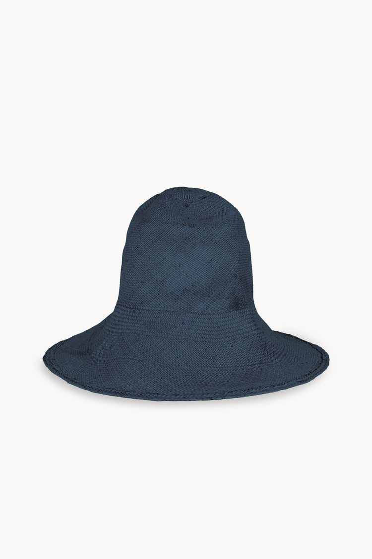 Gaia, faded blue straw hat