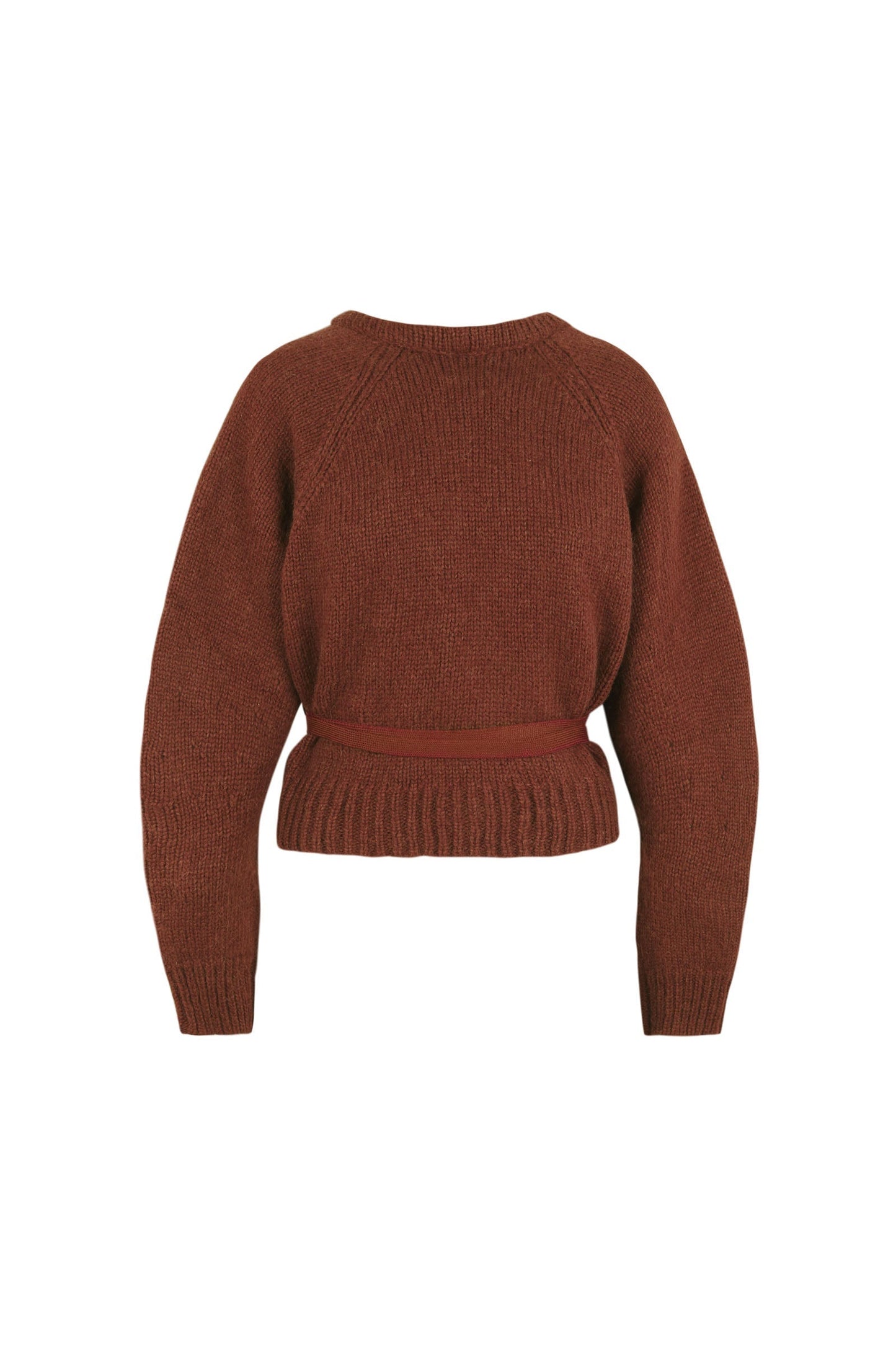 Gather, chaqueta en punto de alpaca lana merino y seda granate