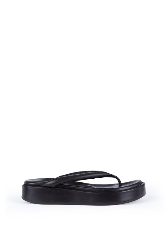 Geisha, black platform flip flops