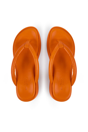 Geisha, orange platform flip flops