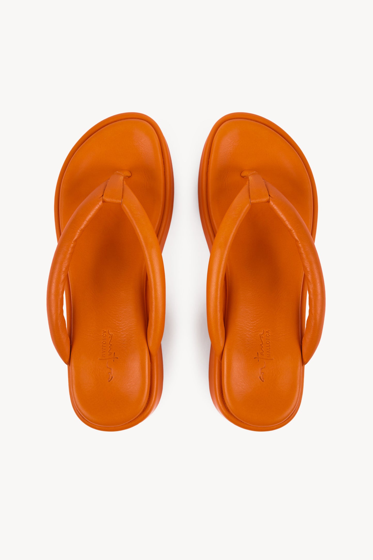 Geisha, sandalia plana naranja