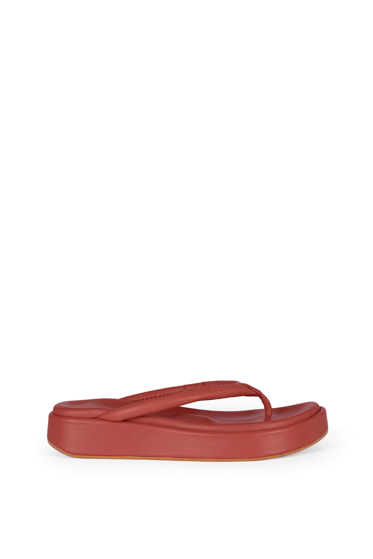 Geisha, clay leather platform flip flops