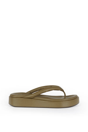 Geisha, pistachio flat sandal