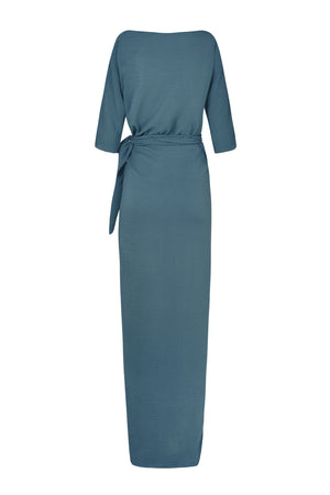 Genara, turquoise silk dress