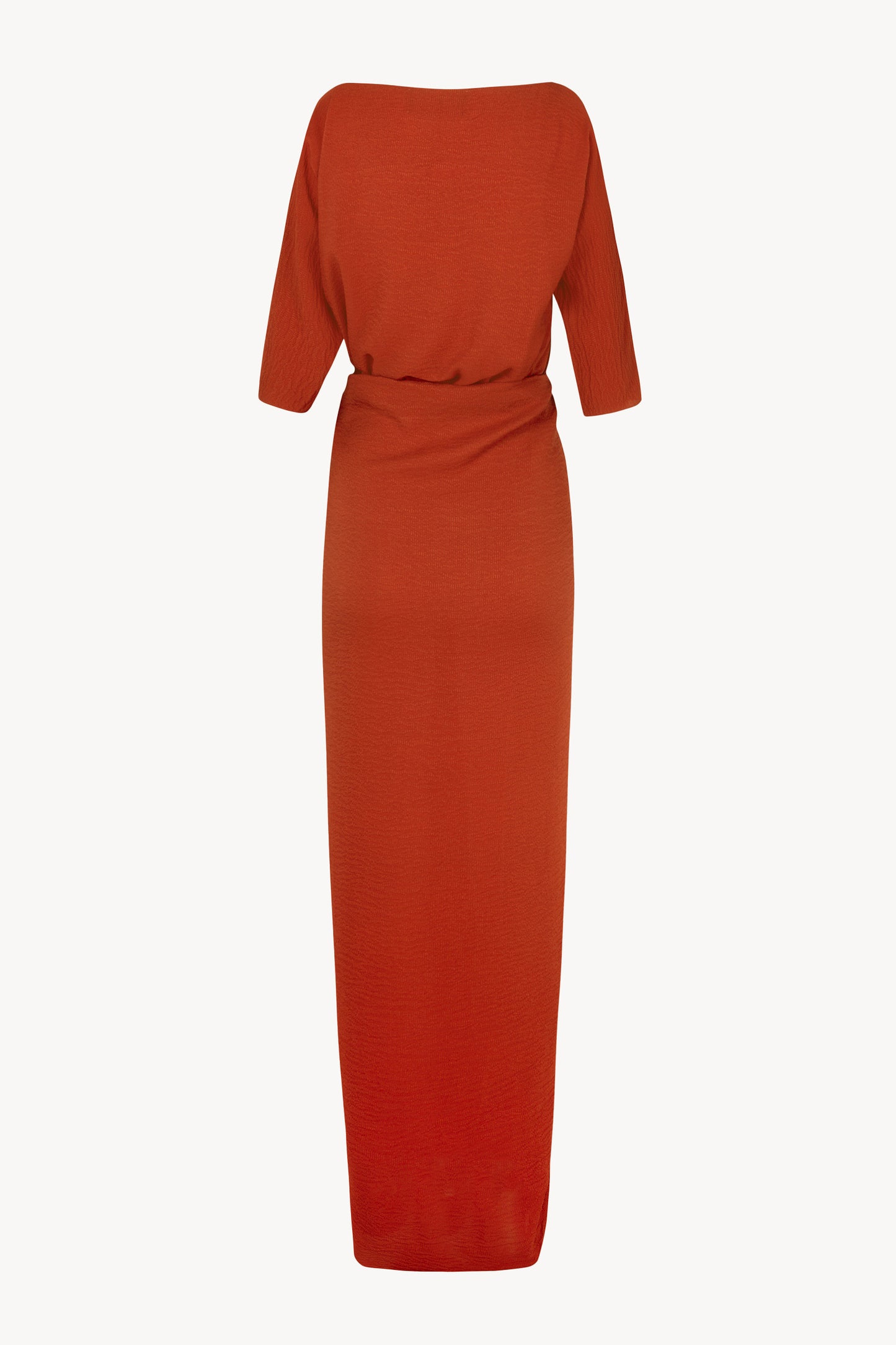 Genara, vermilion silk dress