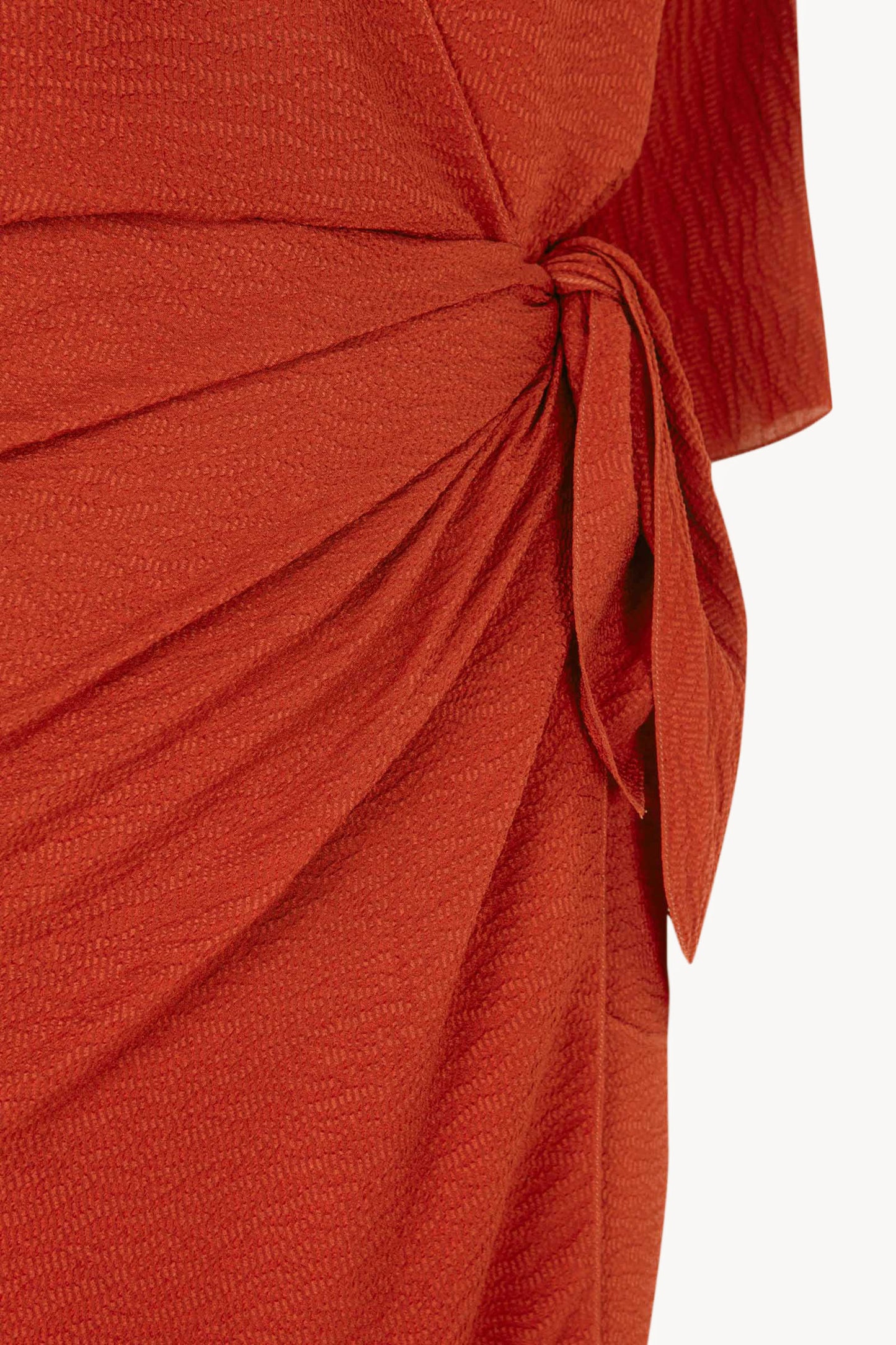 Genara, vermilion silk dress