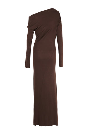 Genie, mahogany virgin wool dress