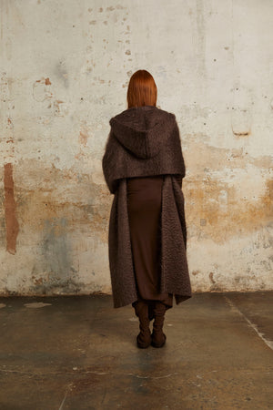 Ciel, burgundy mohair hood