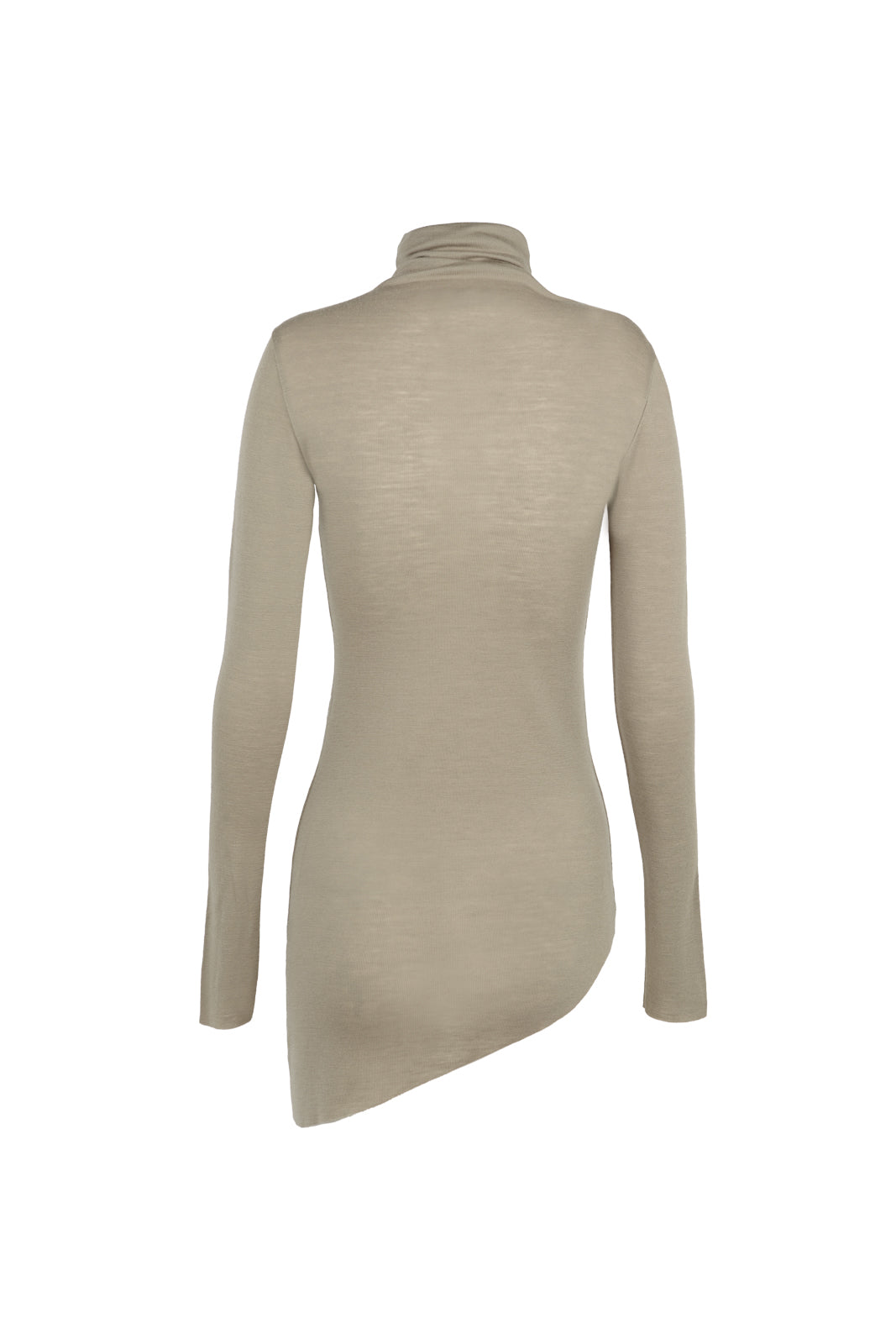 Genie, gray virgin wool turtleneck top