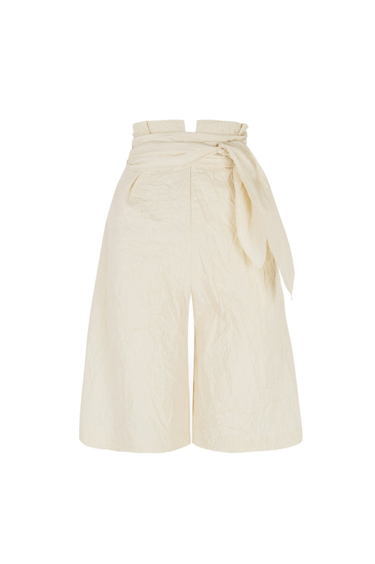 Gilda, cotton, paper and linen blend shorts