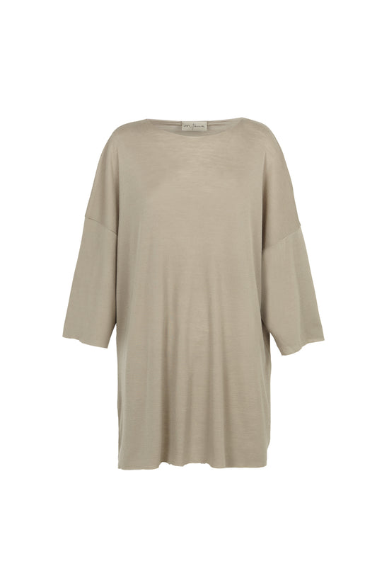 Gin, oversized gray virgin wool t-shirt