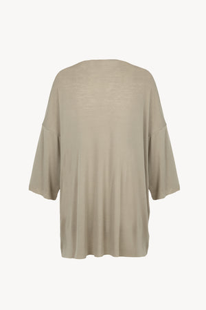 Gin, t-shirt oversize de lana virgen gris