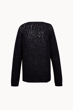 Gina, cardigan oversize de punto de algodon mako blue nero