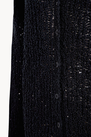 Gina, cardigan oversize de punto de algodon mako blue nero