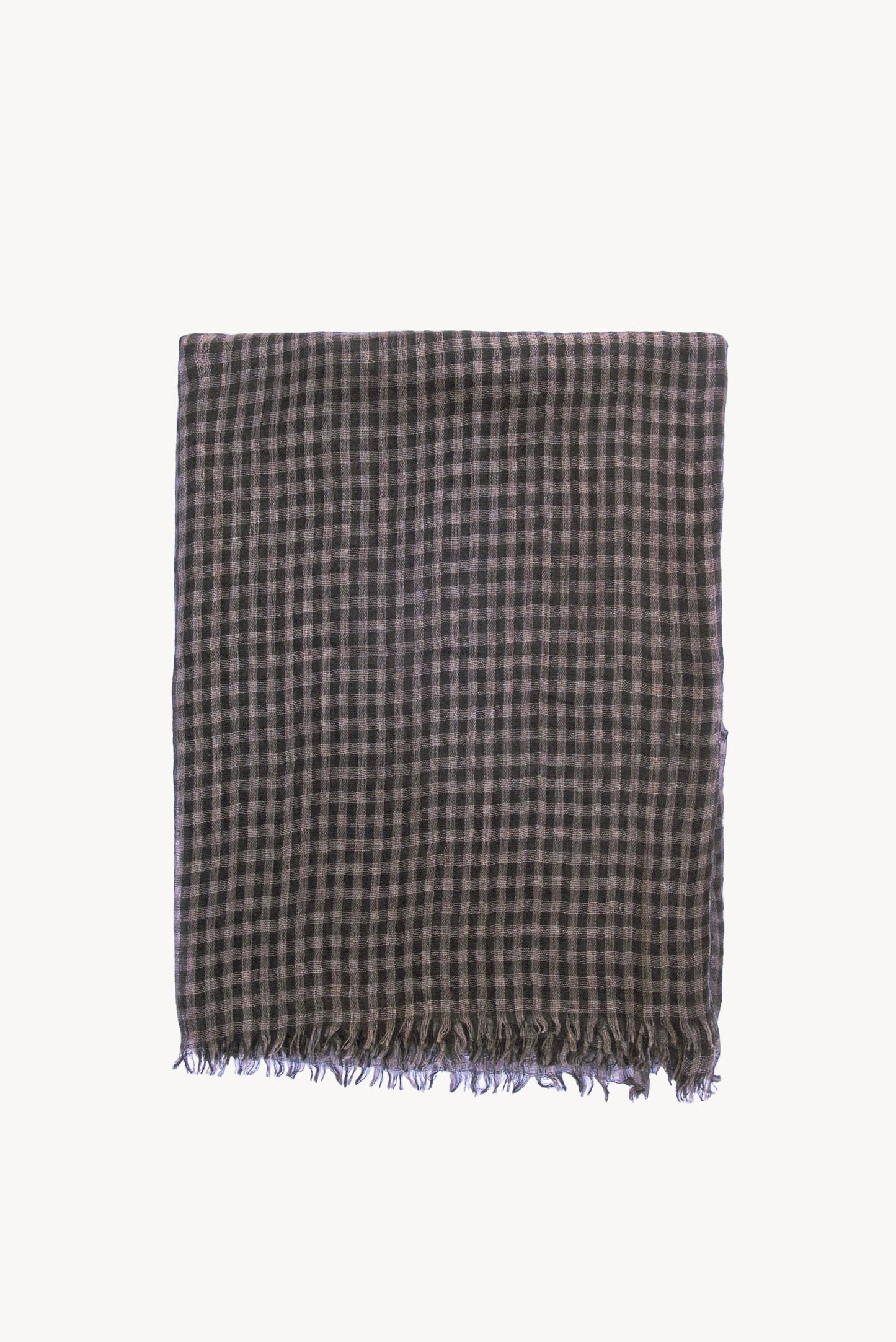 Trevor, foulard a cuadros vichy gris y negro en cachemir y seda