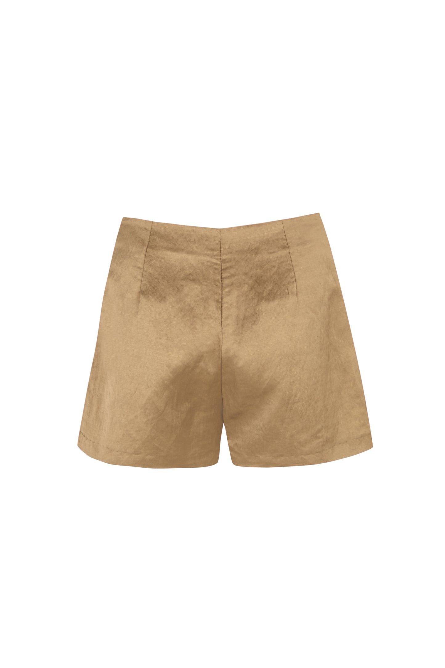 Gloria, cocoa linen and viscose shorts