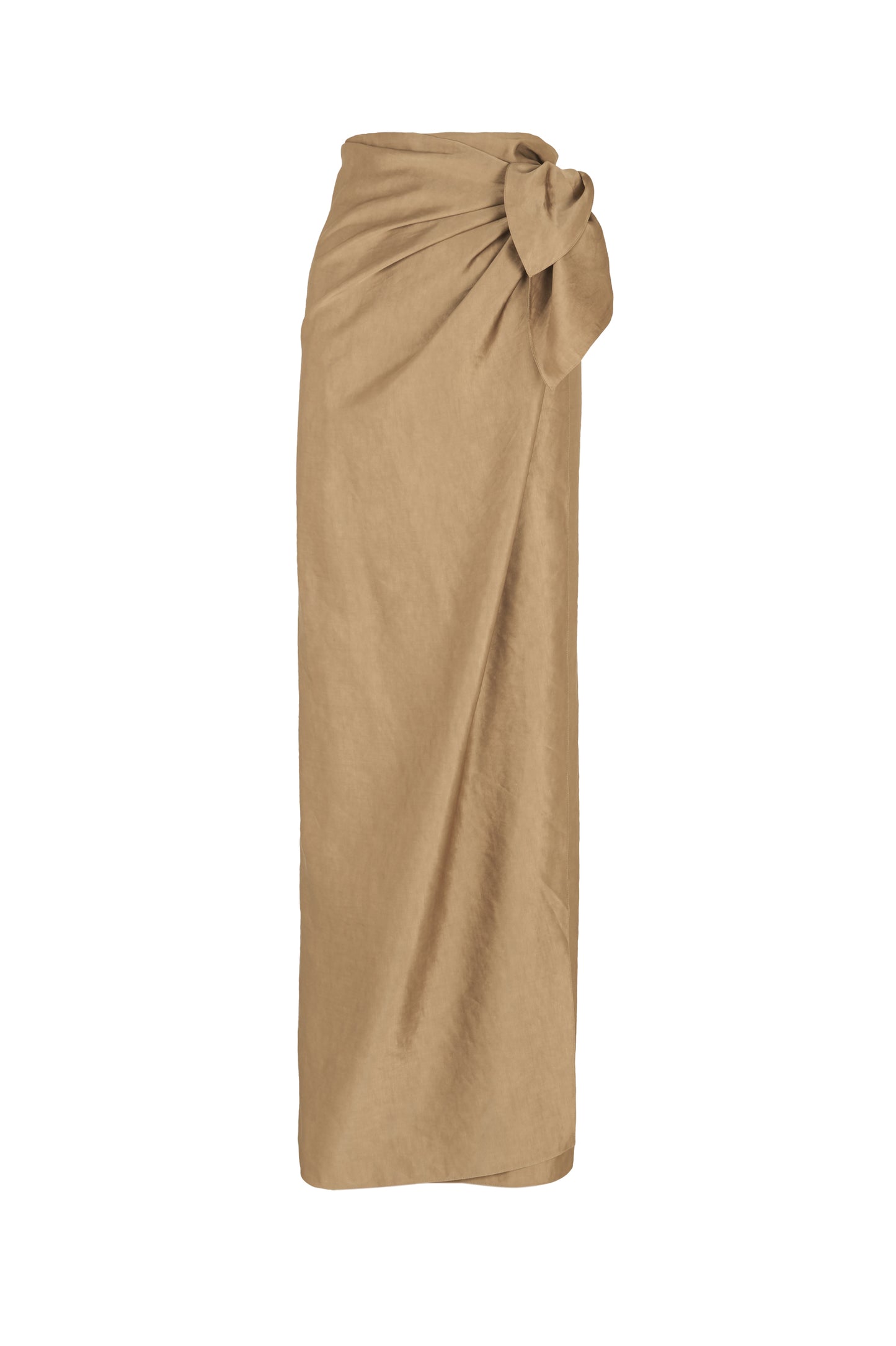 Gloria, cocoa sarong skirt in linen and viscose