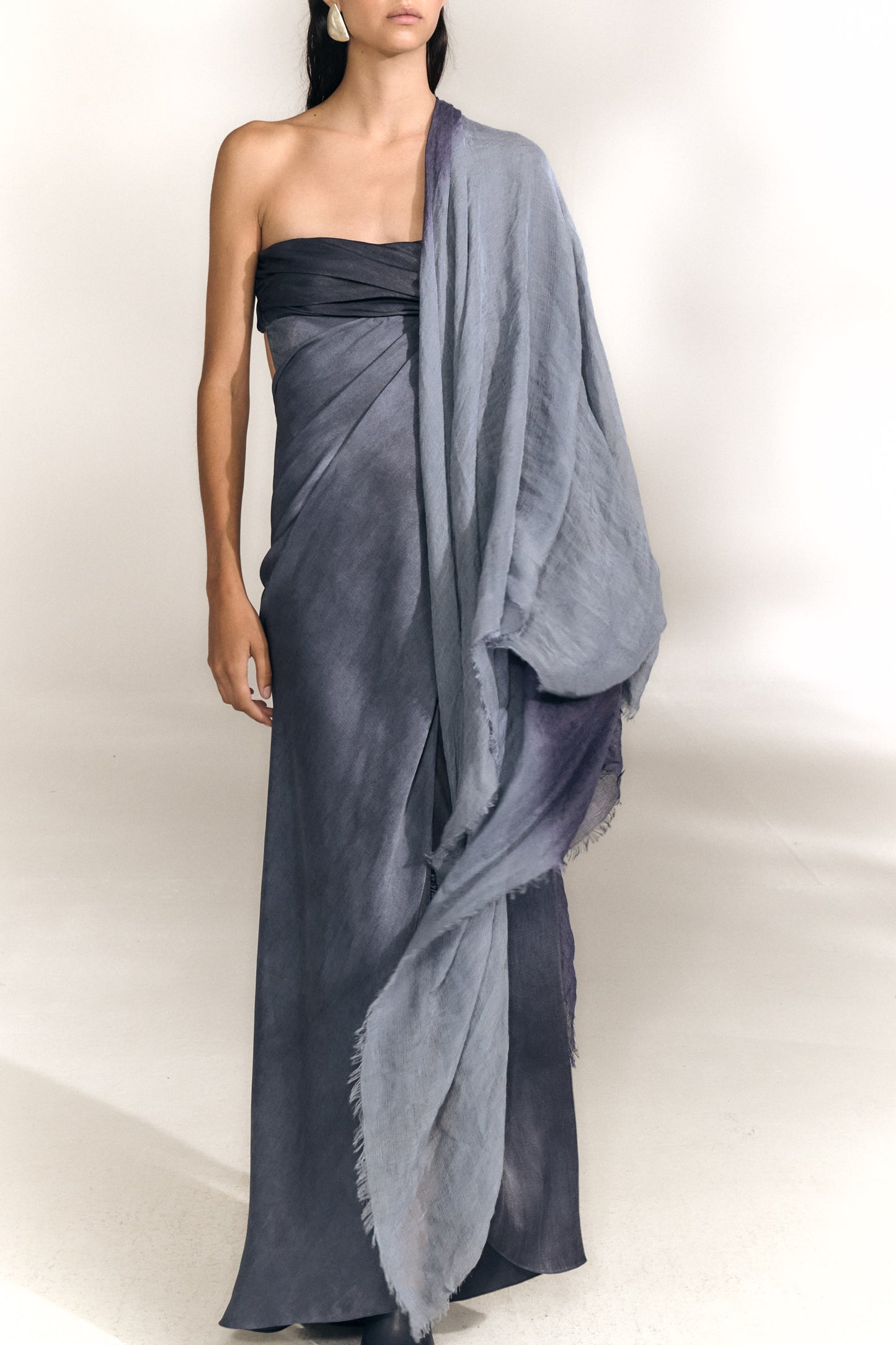 Glow, foulard bicolor azul marino