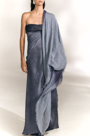 Glow, foulard bicolor azul marino