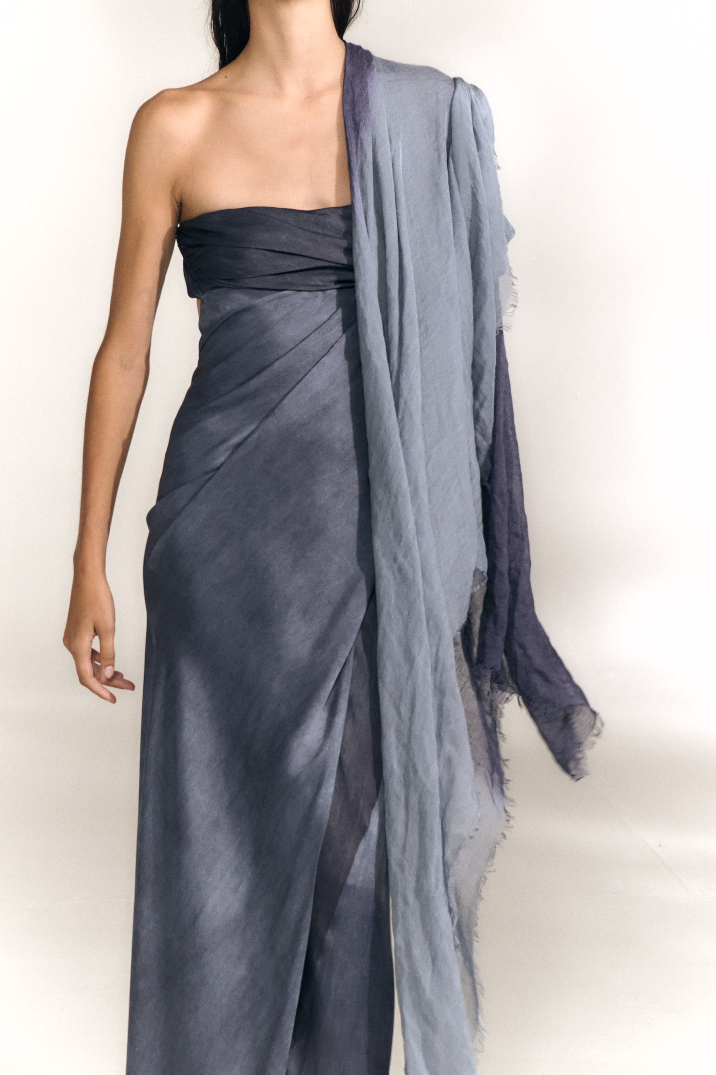 Glow, foulard bicolor azul marino