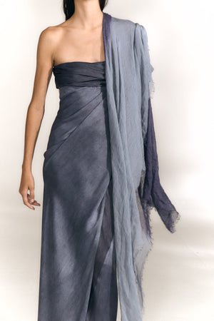 Glow, foulard bicolor azul marino