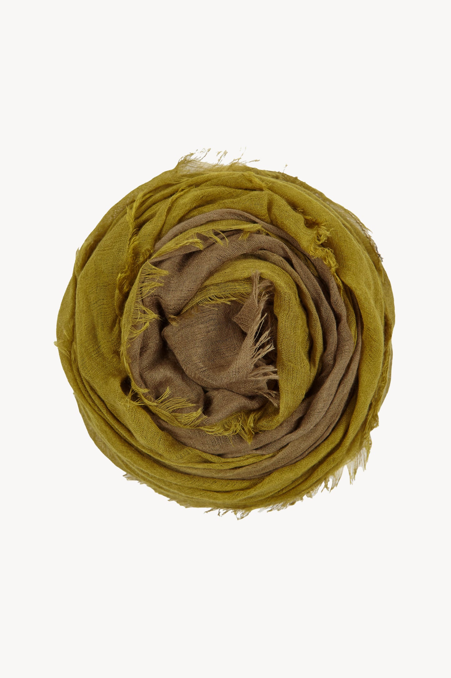 Glow, two-tone foulard in khaki and gold olive