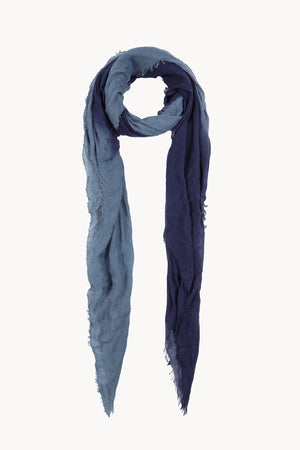 Glow, two-tone foulard in navy denim