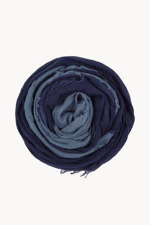 Glow, two-tone foulard in navy denim