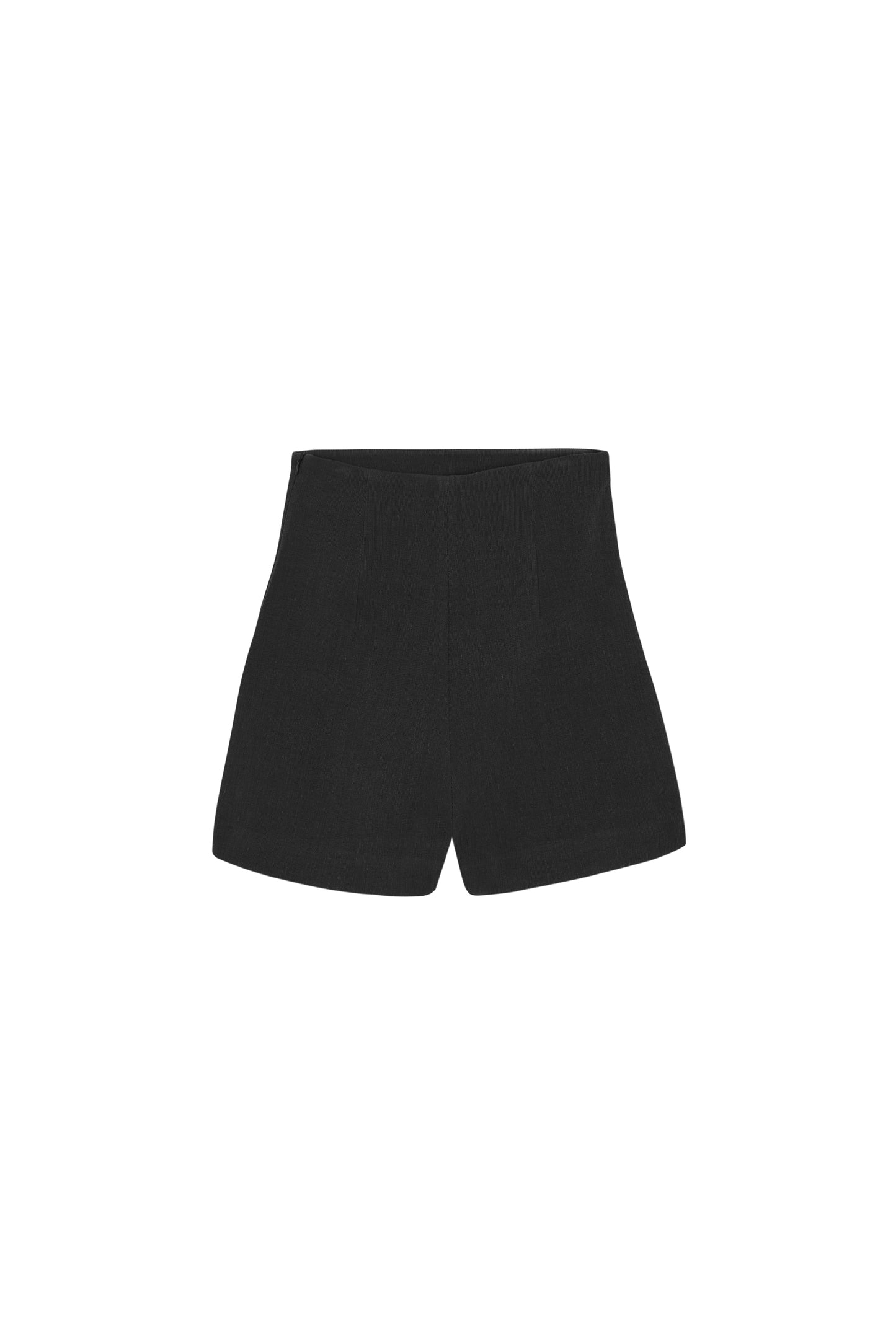 Grow, shorts en lino y viscosa color negro