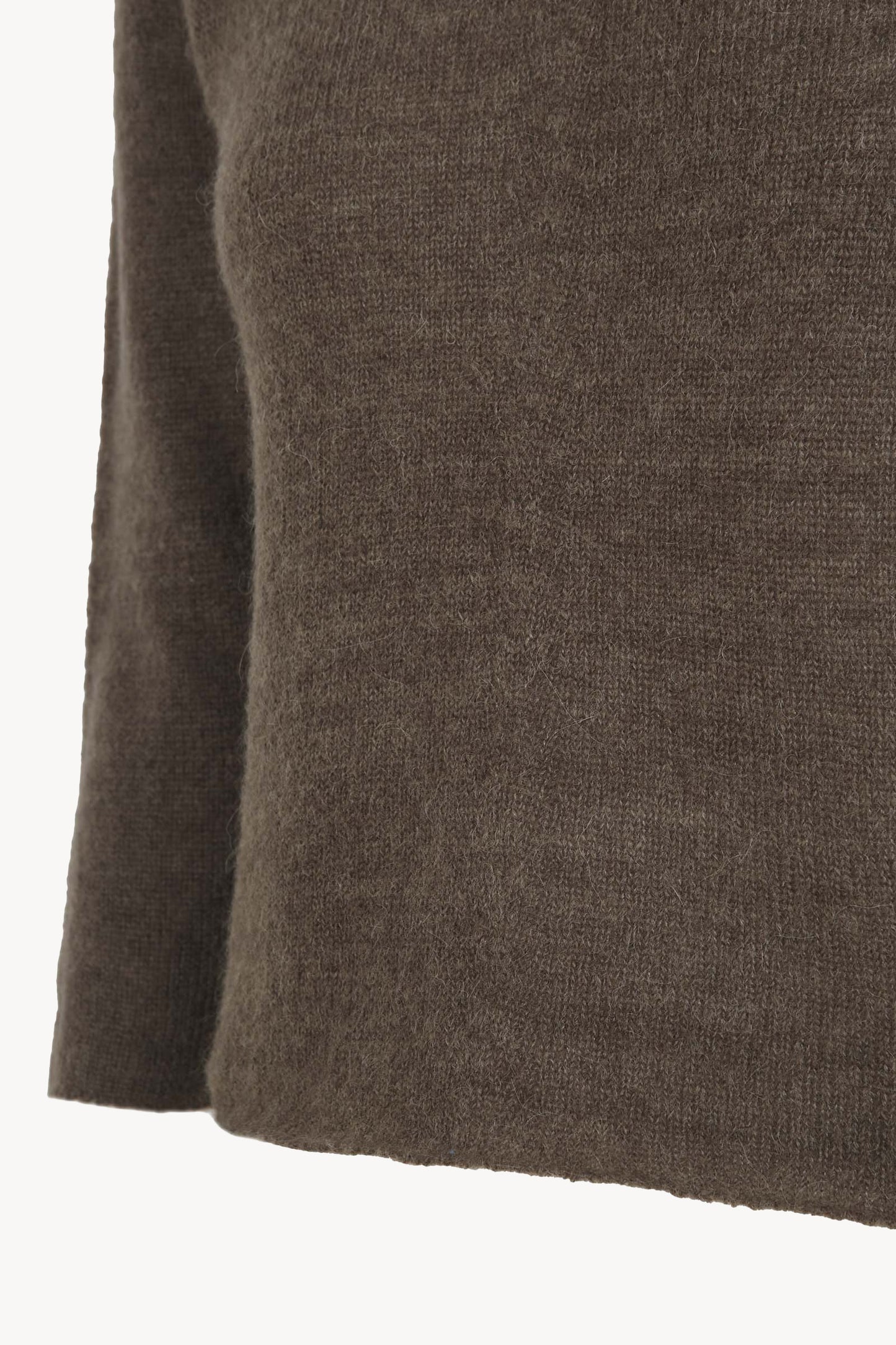 Hana, top en baby alpaca, cachemir y seda topo