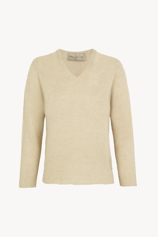 Hana, ivory baby alpaca, cashmere and silk jumper