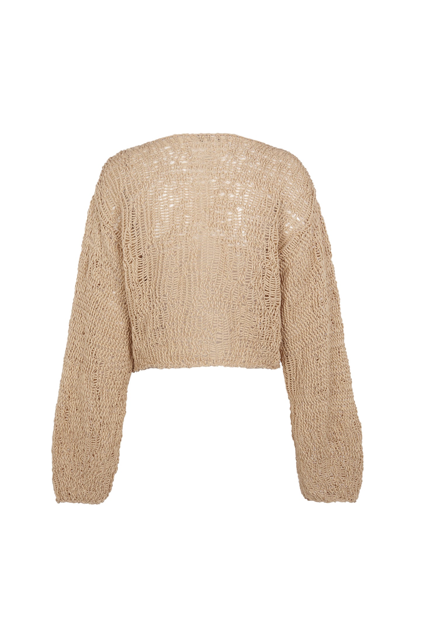 Hanami, beige cotton knit sweater