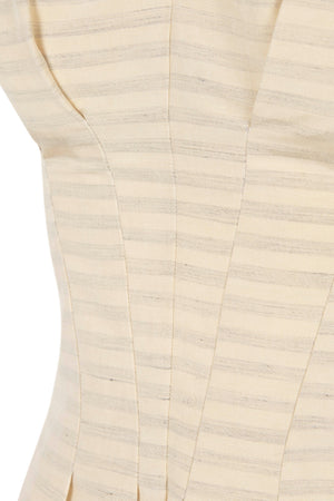 Ida, striped top in linen and silk