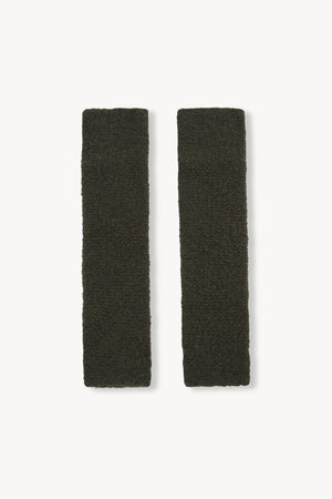 Igloo, dark green cashmere and silk muffs