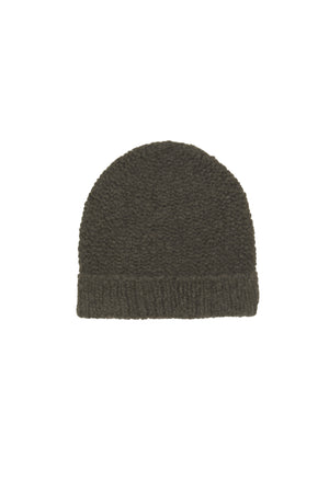 Igloo, dark green cashmere and silk beanie