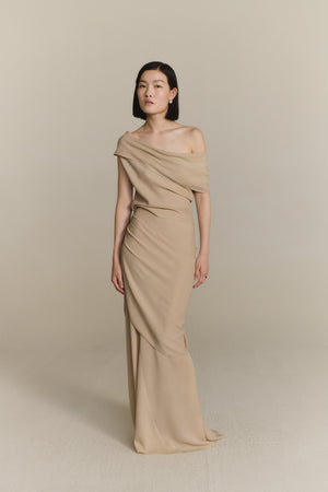 Ilia, beige silk top